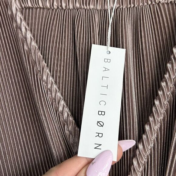 Baltic Born Athena Pleated Maxi Dress Womens Small Blush Rose Pink Gown Formal - Picture 9 of 11